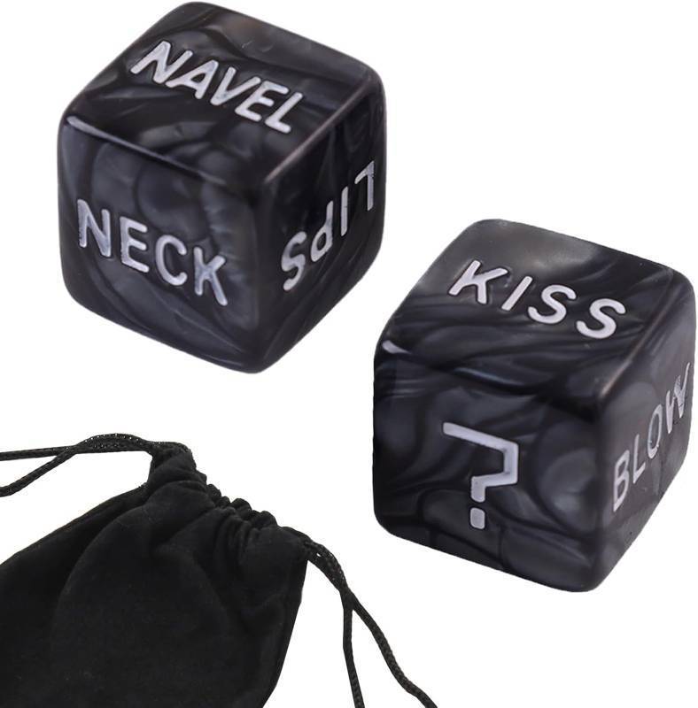 lot 67634 image: Romantic Naughty Dice Set for Adults Couple Funny Dice Couples Game for Anniversary Valentines Wedding Gift,Couple Game Choices,36 Ways to Play (Black)