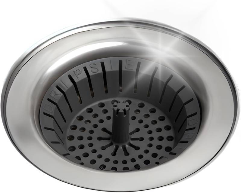 lot 67704 image: Kitchen Sink Strainer 3.25 - Dripsie Anti-Clog Food Catcher, Flexible Drain Basket, Dishwasher Safe, Standard Fit, Made in USA (1-Pack black)