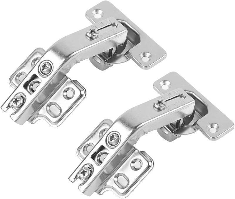 lot 67716 image: 1 Pair of Corner Folded Cabinet Door Hinges 135  with Screws for Face Frame Cabinets, Soft Close Kitchen Cabinet Door Hinges,Hardware Cupboard Door Hinges
