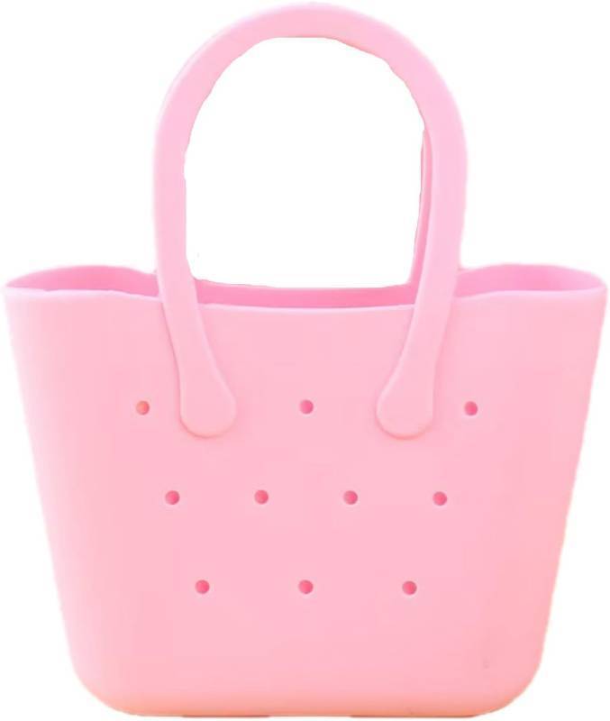 lot 67730 image: NEW SMALL Mini Beach Bag Waterproof Washable Tip Proof Durable Open Tote Bag Tote for Beach, Pool, Boat, Sports Tote Bags Luggage (Pink)