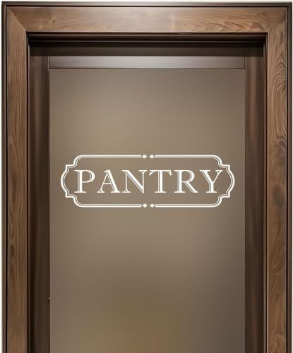 lot 67752 image: Pantry Door Decal Kitchen White Vinyl Lettering 18 x 5.5 Inch  1 white die-cut vinyl decal for pantry doors with transfer tape for smooth surface use