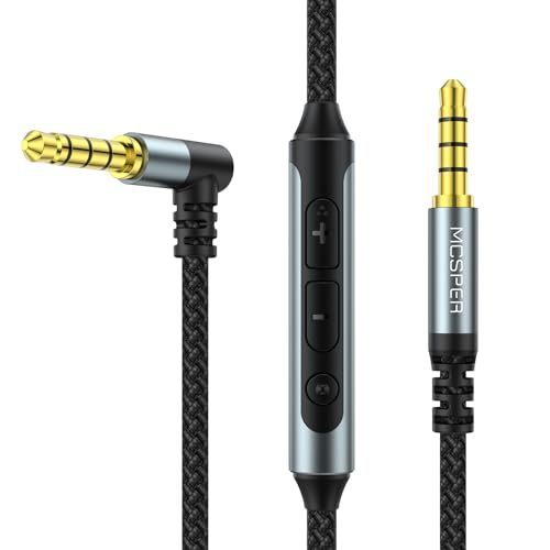 lot 67754 image: MCSPER Replacement Audio Cable Cord Wire (4FT),Compatible with Bose QC25, QC35, QuietComfort 25, QuietComfort 35, OE2 & OE2i, 2.5mm to 3.5mm On-Ear Headphones Wire Inline MicRemote Control