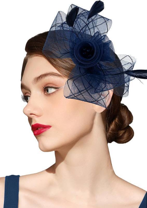 lot 67798 image: Kidukso Womens Fascinators Feathers Tea Party Hat Veil Headband Derby Hats Headpiece for Cocktail Church Wedding
