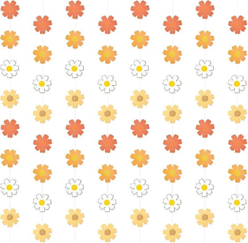 lot 67818 image: Daisy Groovy Boho Party Hanging Banners Daisy Flower Hanging Decor Daisy Flower Cutouts Party Supplies for Boho Hippie Groovy Retro Themed Birthday Baby Shower Party Decorations Favor