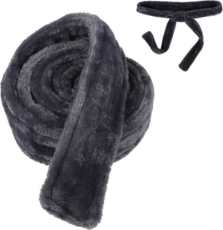 lot 67869 image: Flannel Hotel Bathrobe Replacement Waist Belt, 71in x 1.6in Unisex Soft Pajamas Belt (Gray)