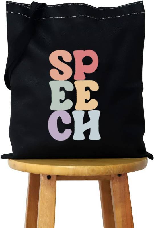 lot 67881 image: WCGXKO Speech Therapist Gift SPPECH Tote Bag For SLP Speech Therapy Student SLP Graduation Gift