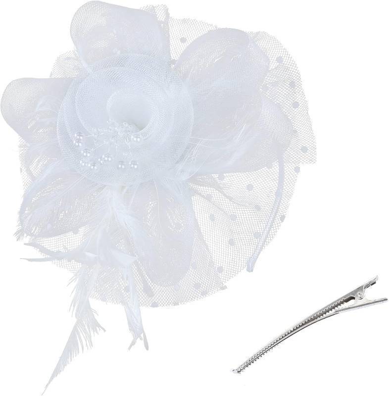 lot 67598 image: Zando Kentucky Fascinators Hats for Women Derby Tea Party Hat Flower Mesh Feathers Headband Headwear Hair Clip Girls