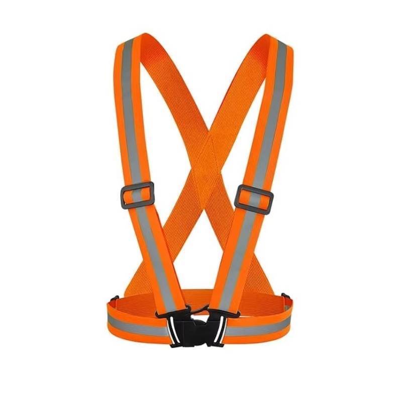 lot 46641 image: Adjustable Reflective Belt Running Bicycle Safety Vest Running Vest ORANGE