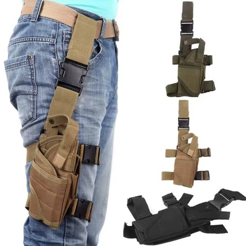 lot 66706 image: NEW Tactical Holder Universal Molle Bag Utility Drop Leg Holster for Hunting GREEN