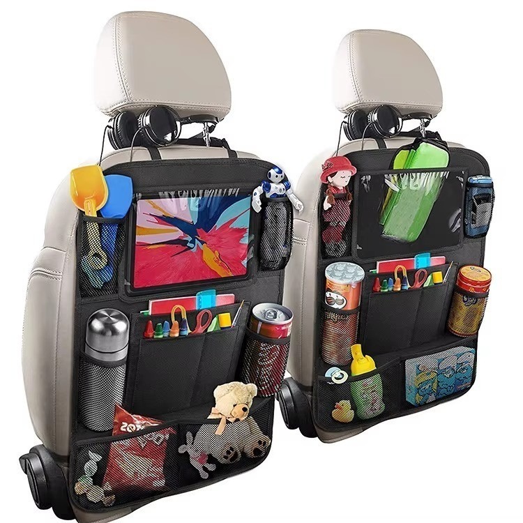 lot 66713 image: NEW 2 Pack Functional Car Seat Organizer Storage Bags With Touch Screen