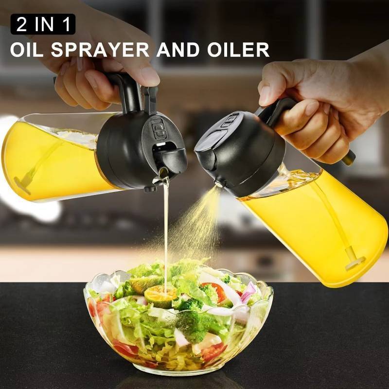 lot 66813 image: Dual SprayPour Oil Bottle Precise Kitchen Cooking Oil Dispenser