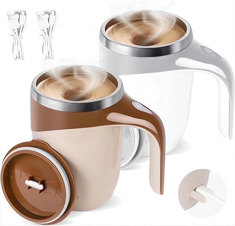 lot 85590 image: Automatic Self-Stirring Coffee Mug Light Brown 3 in 1