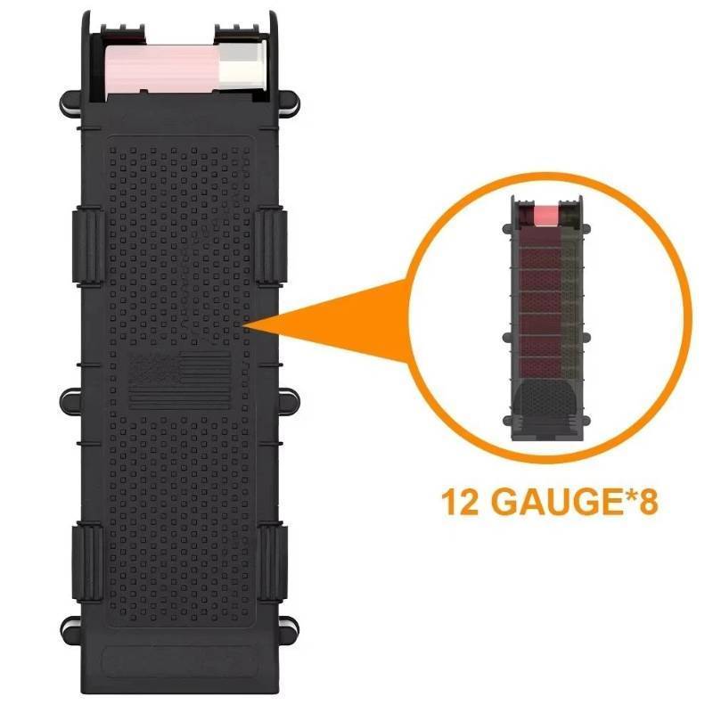 lot 85593 image: NEW 12 Guage Ammo Holder Polymer 8 Rounds Ammo Pouch Tactical Magazine Spring Loaded
