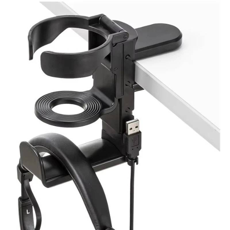 lot 85595 image: 3 in 1 Computer Desk Cup Holder Headphone Mount and Cable Holder