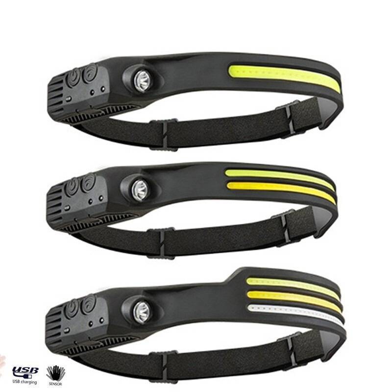 lot 85620 image: NEW Rechargeable Head lamp light with COB Waterproof Sensor LED Headlamp SINGLE COB LINE