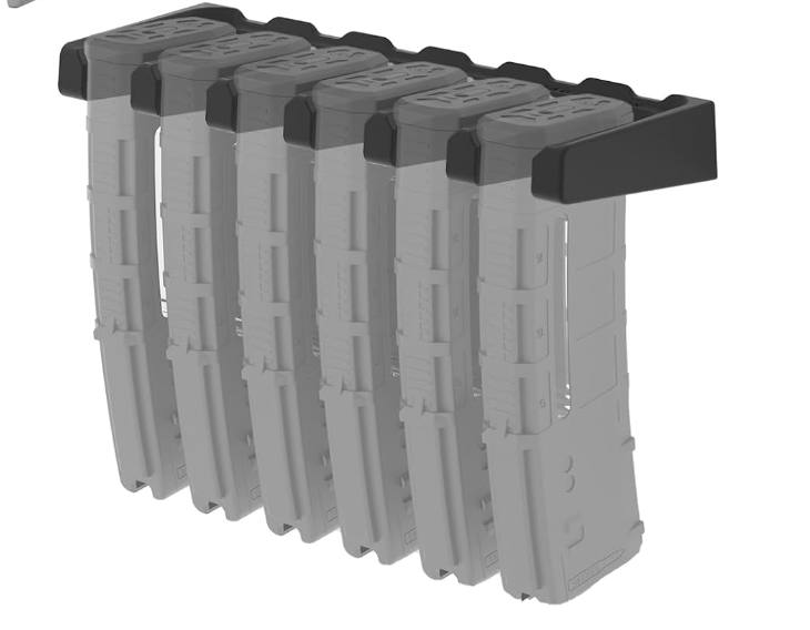 lot 86628 image: NEW 223 5.56 NATO PMAG Magazine Wall Mount 6 Mags Total