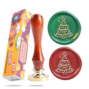 lot 67897 image: YOLAKIS Merry Christmas Sealing Wax Stamp,Christmas Tree Sealing Stamp for Friends Christmas New Year Birthday Letters Sealing (MC02)
