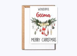lot 67915 image: Wonderful Geema Card, Merry Christmas Geema Card, Geema Christmas Card, Best Geema Card, Christmas Card For Geema, Christmas Cards Gifts From Daughter, Son, Grandchildren