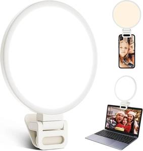 lot 67918 image: ACMEZING Upgraded Full Screen Ring Light 60 LED Side Emitting Anti-Glare Clip-on Light for Phone iPhone Computer Laptop Monitor, 3 Light Modes for Live Streaming, Selfie, Zoom Video Conference,TikTok
