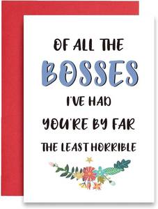lot 67929 image: Thank You Card for Boss, Funny Bosss Day Card for Boss Lady Men, Birthday Card for Leader Manager