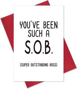 lot 67931 image: Ogeby Funny Birthday Cards for Boss - Happy Boss Day Cards & Rude Bday Gifts for Him & Her
