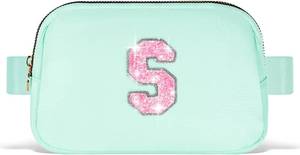 lot 67942 image: Uygafly Small Waist Fanny Pack Belt Bag for Girls Women Crossbody with Initial, Light Green, 7.8 x 5 inches, S