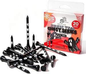 lot 67944 image: Funny Golf Tees with Cute Ghost Design  Premium Bamboo Tees Highly Durable & Low-Friction  20 Pieces, 3-14 (83mm)  Golf for Men and Women