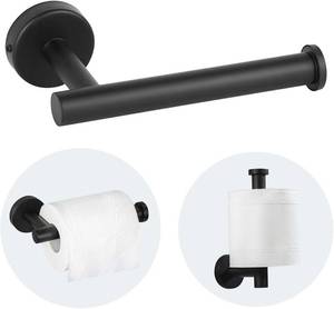 lot 67950 image: Toilet Paper Holder - SUS 304 Stainless Steel Toilet Paper Holder Wall Mount, Toilet Paper Roll Holder for Bathroom, Kitchen, Washroom - Matte Black