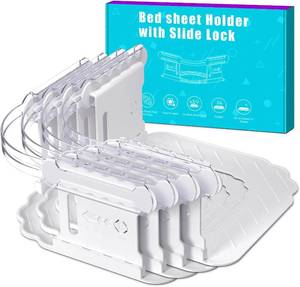 lot 67963 image: Bed Sheet Holders for Corners, Fitted Sheet Holder Keep Sheets Firm - Tight, 4Pcs Sheet Grippers Fits Any Size Mattress, Sheet Clips, Sheet Lock Prevent Slipping and Wrinkles, Easy Installation