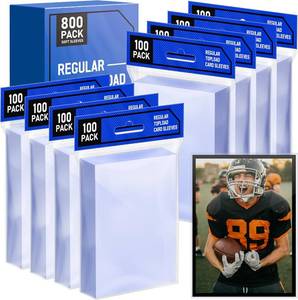 lot 67978 image: WVM 800 Count Card Sleeves for Trading Cards, Soft Penny Card Sleeves Clear Plastic Card Protectors for Baseball Football Sports and Game Cards (Cards Not Included)