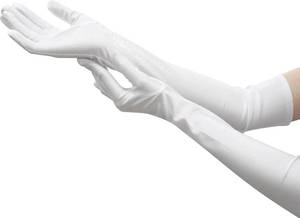 lot 68999 image: Nackiy Satin Black Gloves for Women, Long Elbow Length Opera Dress Gloves