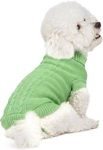 lot 69006 image: Christmas Dog Sweater for Small Medium Large Dogs Boy Girl, Warm Fleece Cable Turtleneck Pullover XS