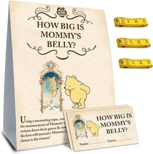 lot 69013 image: Winnie Baby Shower Decorations-Baby Shower Games-Baby Shwoer Party Decor-Baby Shower Table Sign Centerpieces-Baby Shower Games Pooh Birthday Supplies Party Decorations