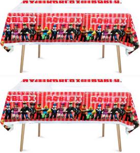 lot 69043 image: 2pcs Kids Cartoon Birthday Party Tablecloth Table Cover,Kids Cartoon Birthday Supplies Decorations (70 x 42) (2pcs)