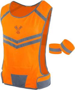 lot 69051 image: Reflective Running Vest with Pocket & 2 Bands, High-Visibility
