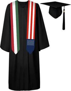 lot 69064 image: 72 Inch Hungary Flag and USA Flag Graduation Sash Unisex Adults Graduation Stole Scarf International (Not Include Baccalaureate Gown and Hat)