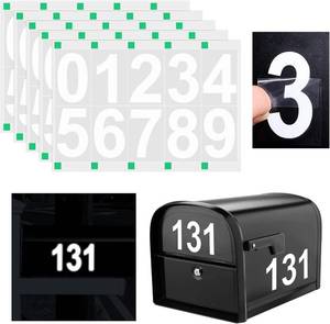 lot 69551 image: Reflective Waterproof Mailbox Numbers   Durable Vinyl Mailbox Numbers Stickers, Self-Adhesive (3, 5 Sets) for Mailboxes, Signs, Cars, Trucks, Doors, Homes, and Businesses