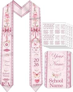 lot 69572 image: Class of 2026 Nursing Graduation Stole - Unisex Adult Stethoscope Floral Design, Gift for Nurses and RN Graduate