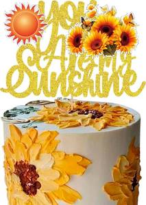 lot 69582 image: You Are Sunshine Cake Topper You Are Sunshine cake decoration fit for Boys girls adult Glitter Happy Birthday Decoration Theme Party Supplies