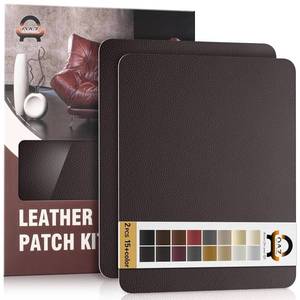 lot 69587 image: OAZ Coffee Leather Repair Kit, 9 11 inch Leather Patches for Furniture, Self Adhesive Leather and Vinyl Repair Tape Kit for Couches, Cars, Boots, Recliners, Purses, Upholstery