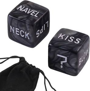 lot 69593 image: Romantic Naughty Dice Set for Adults Couple Funny Dice Couples Game for Anniversary Valentines Wedding Gift,Couple Game Choices,36 Ways to Play (Black)