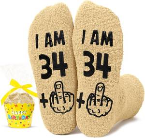 lot 69613 image: HAPPYPOP Funny Birthday Gifts - 20 Year Old Birthday Socks for Him Her NUMBER ON SOCKS IS 20