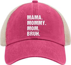 lot 69621 image: Mama Mommy Mom Bruh Mothers Day Baseball Cap Womens hat AllBlack dad hat Gifts for Men Outdoor Hat
