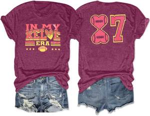 lot 69640 image: XXL KIDDAD Women in My Gameday Era Shirt Team Fan Tshirt Cute Football Heart Graphic Tees Vintage City Classic Short Sleeve Tops
