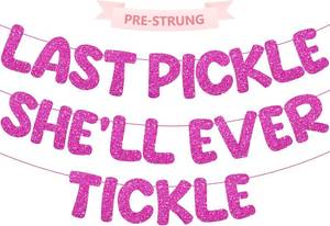 lot 69641 image: Funny Bachelorette Party Decorations - Pre-Strung, Glitter - Hot Pink Bachelorette Banner for Bridal Shower Decorations