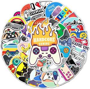 lot 69646 image: Gaming Stickers for Teens 50Pcs, Video Game Sticker Pack for Boys Water Bottles Decal Gamepad Decals for Teens Boys Vinyl Waterproof