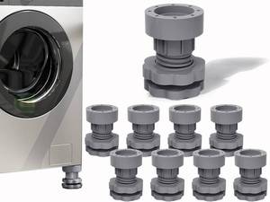 lot 69665 image: Anti Vibration Pads For Washing Machine Support, Adjustable Dryer Shock And Noise Cancelling Pads, Washer Foot Pad, Anti-Walk Protects Pedestals, Anti-Slip Rubber Feet Pad Stabilizer, Set Of 8