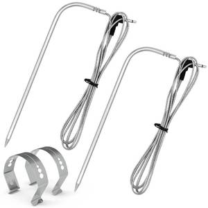 lot 69666 image: BBQ Grill Replacement Parts for Camp Chef Meat Probes, 2-Pack Temperature Probe for Camp Chef Pellet Smoker Grills, with 2 Stainless Steel Clips Accessories
