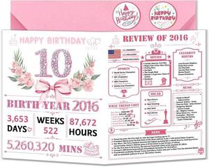 lot 69682 image: 10th Birthday Card,10 Years Old Funny Birthday Card Gift for Girls, Happy 10 Year Old Birthday Gift for Daughter Niece Granddaughter,Great 10th Birthday Gifts Idea for Her,Best Born in 2010 Gifts