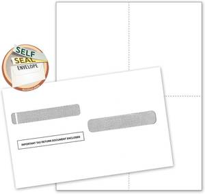 lot 69684 image: W-2 Forms Blank Paper 4-Up VersionNO Instructions on Back for Laser and Ink Jet Printer (Forms & Self Seal Envelopes) (100 Sets)